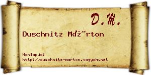 Duschnitz Márton névjegykártya